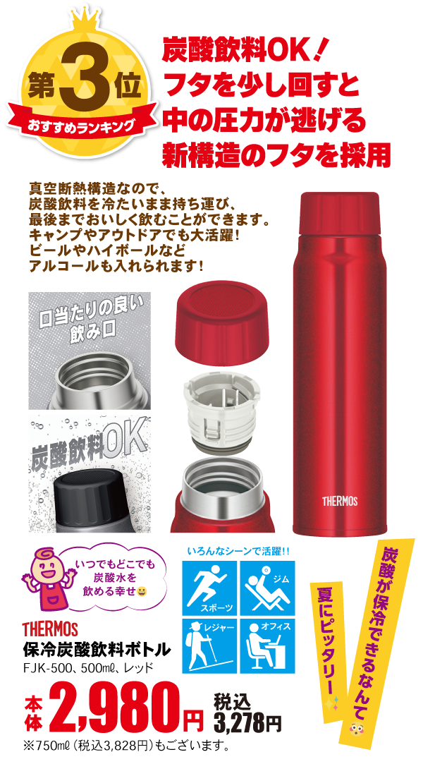 サーモス 保冷炭酸飲料ボトル 500ml