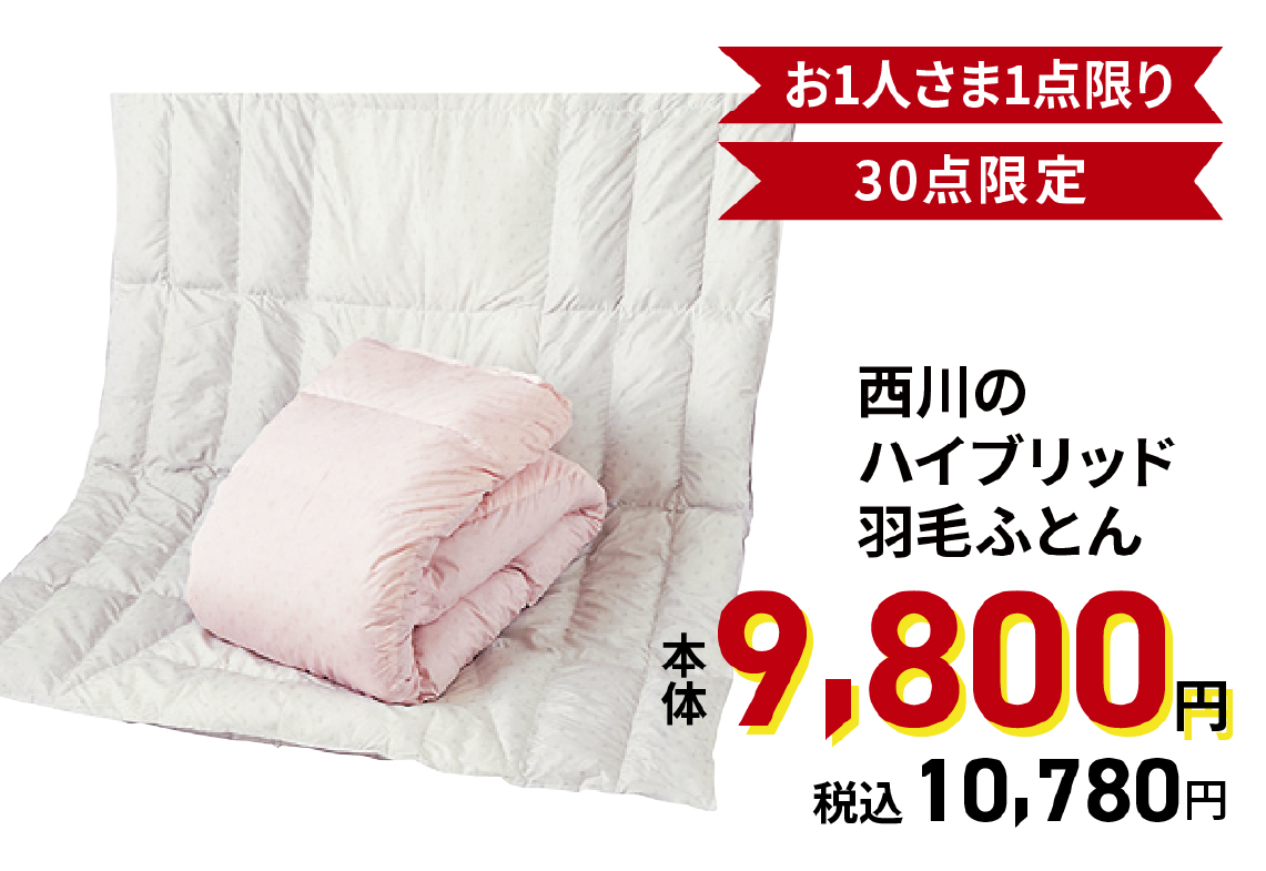 西川のハイブリッド羽毛ふとん