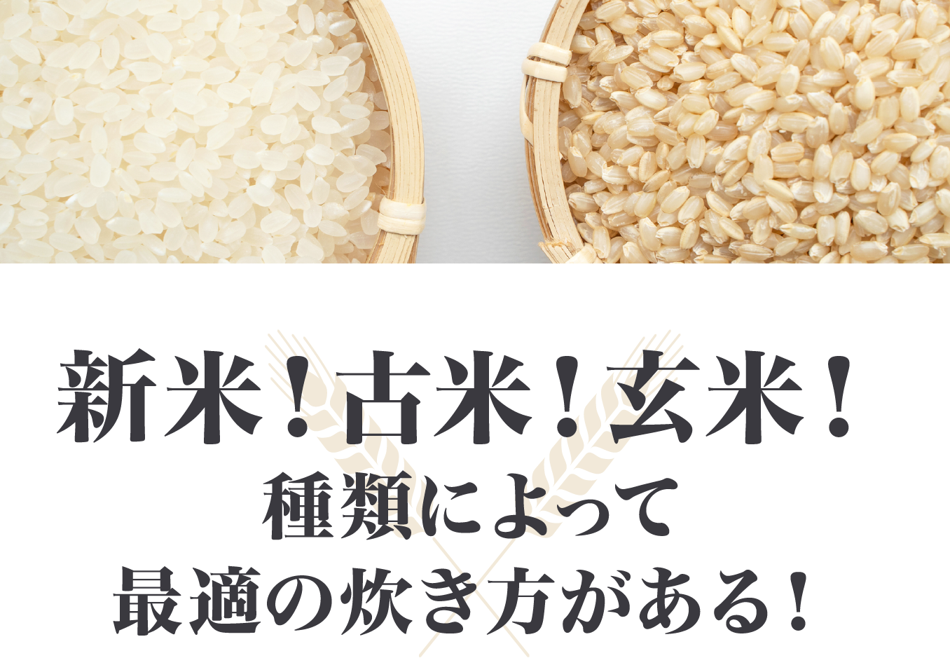 新米！古米！玄米！種類によって最適の炊き方がある！