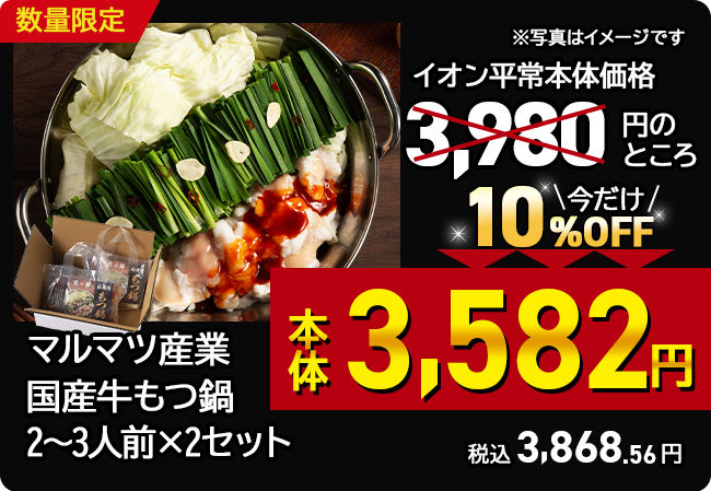 国産牛もつ鍋セット（2～3人前×2セット）　マルマツ産業