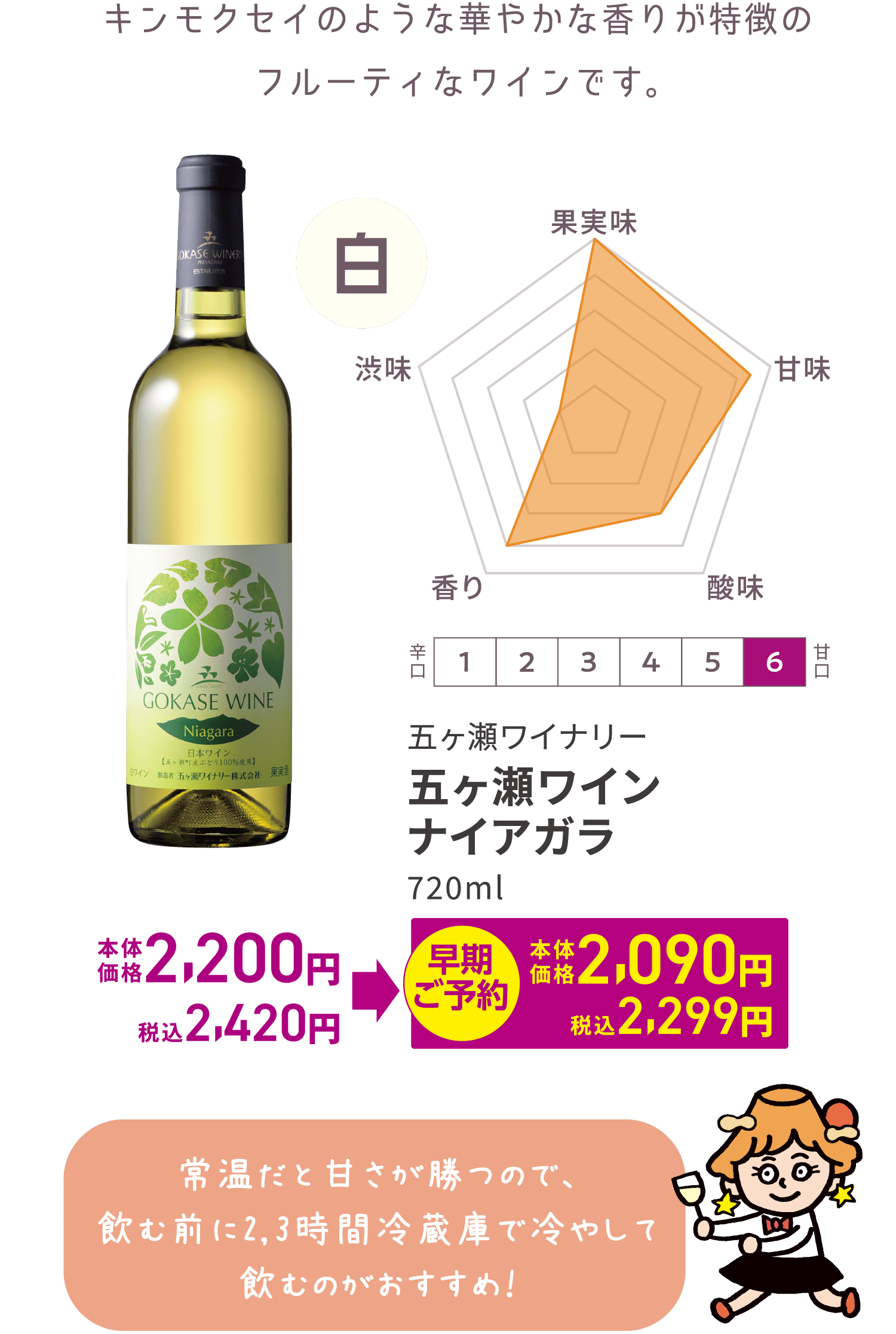 五ヶ瀬ワイン ナイアガラ 白 720ml