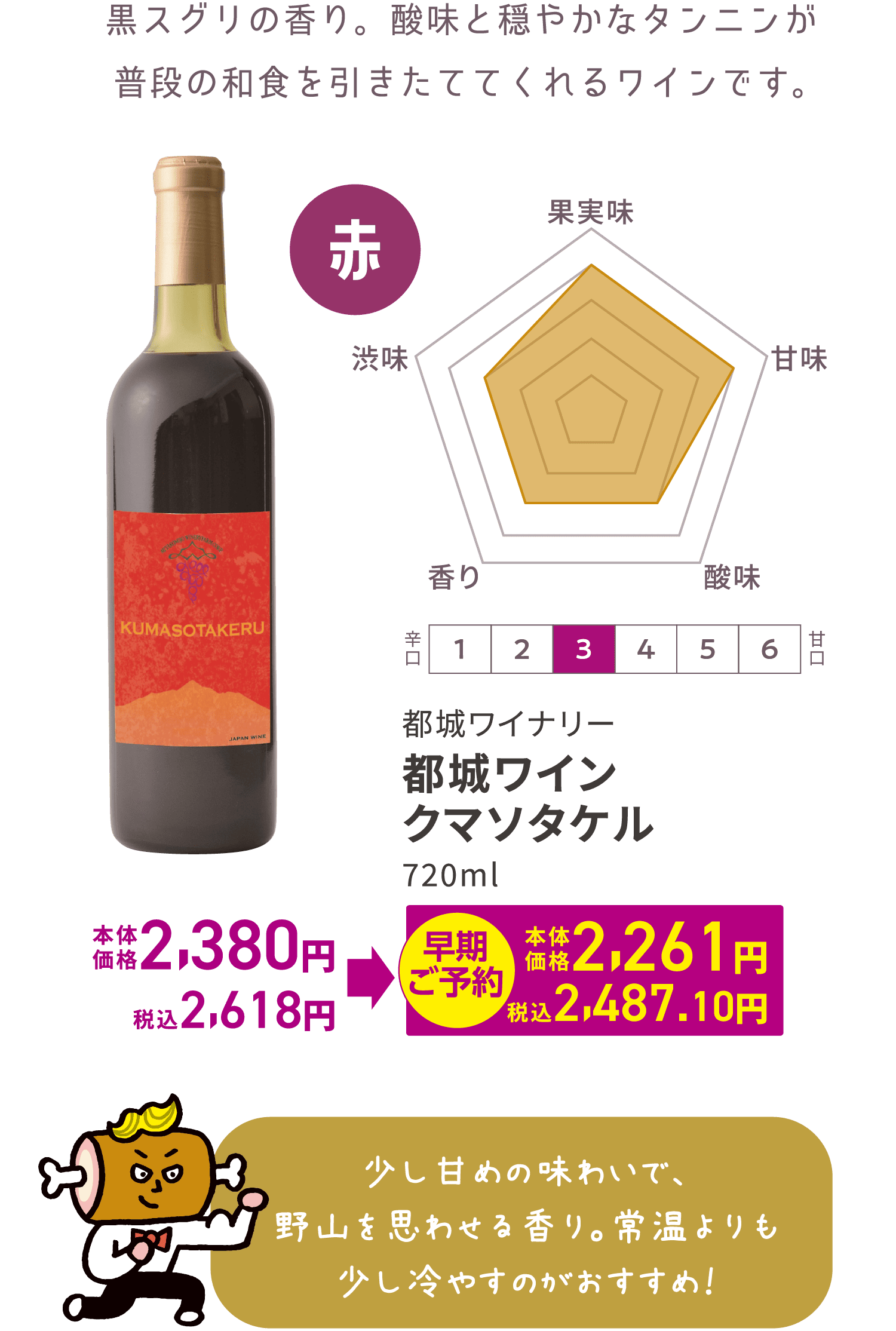 都城ワイン Kumasotakeru（クマソタケル）赤 720ml