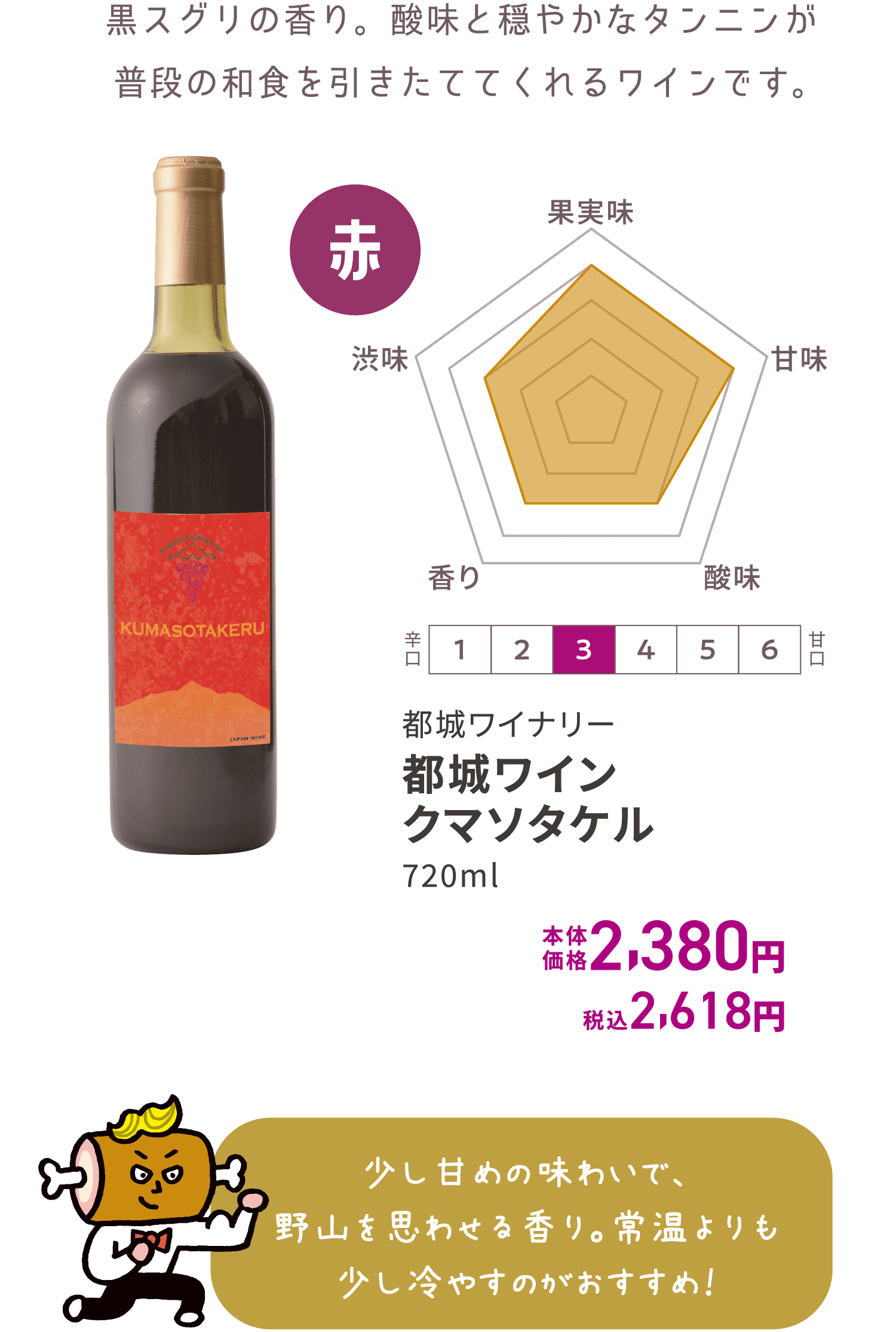 都城ワイン Kumasotakeru（クマソタケル）赤 720ml