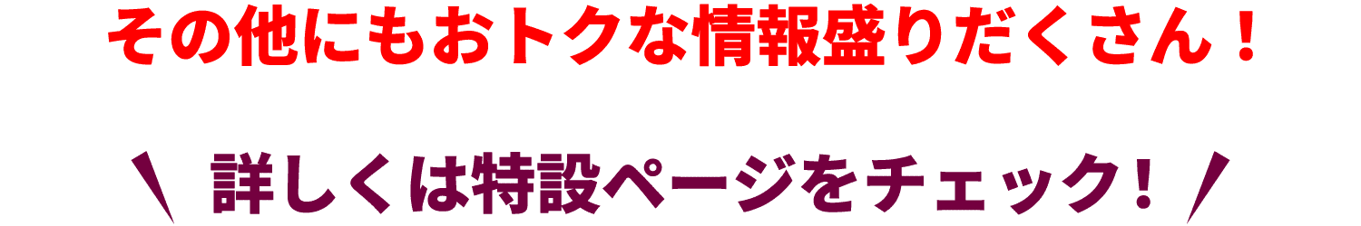 その他にもおトクな情報盛りだくさん