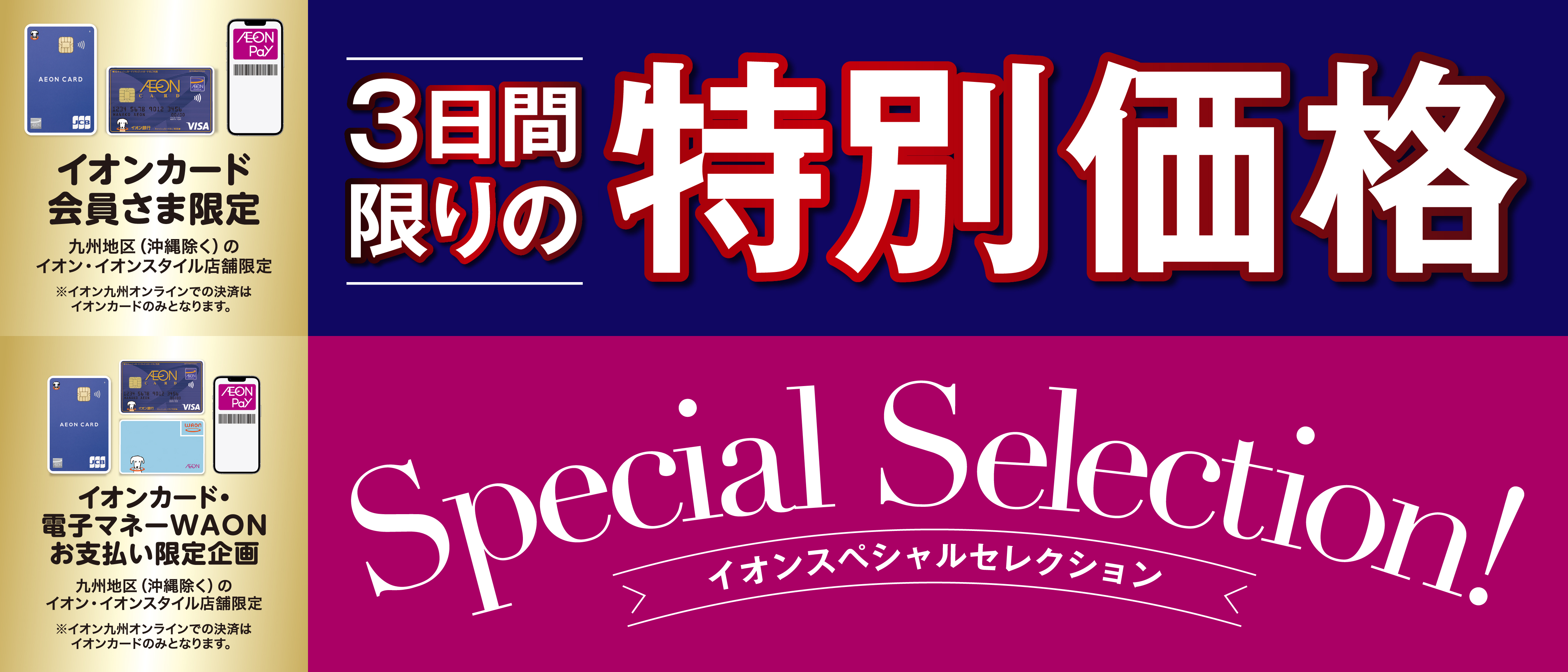 3日限りの特別価格/Special Selection