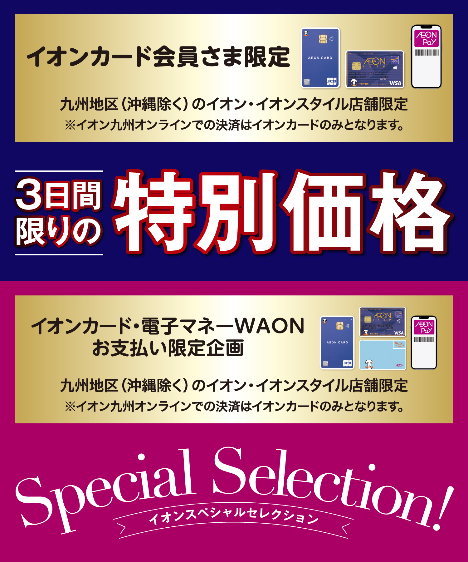 3日限りの特別価格/Special Selection