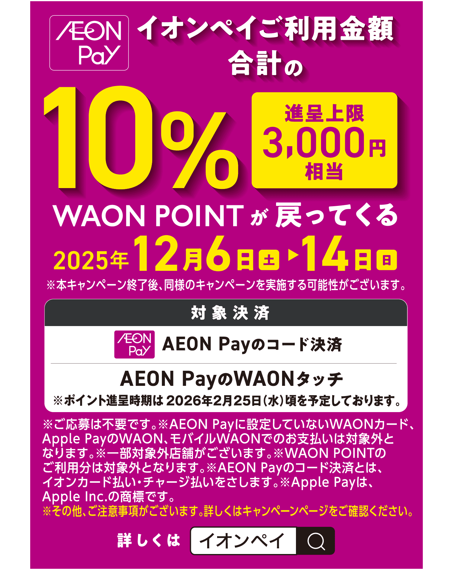 WAON POINTが戻ってくる