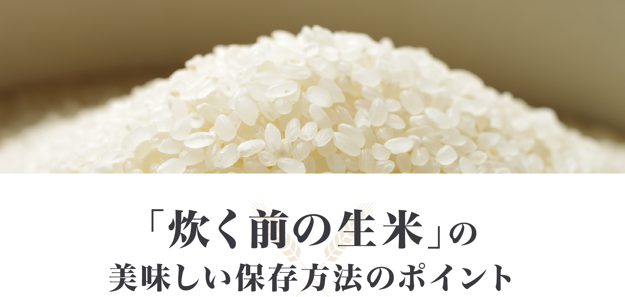 「炊く前の生米」の美味しい保存方法のポイント